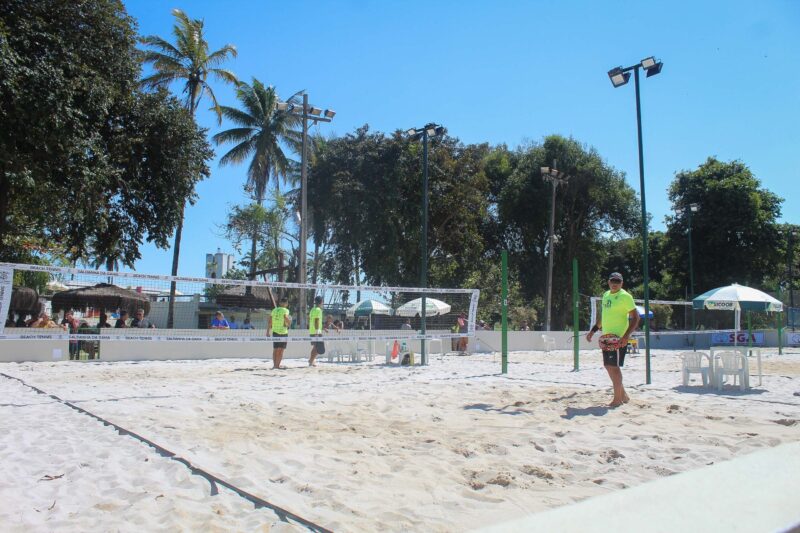 inauguração das quadras de beach tennis do Saldanha da Gama.