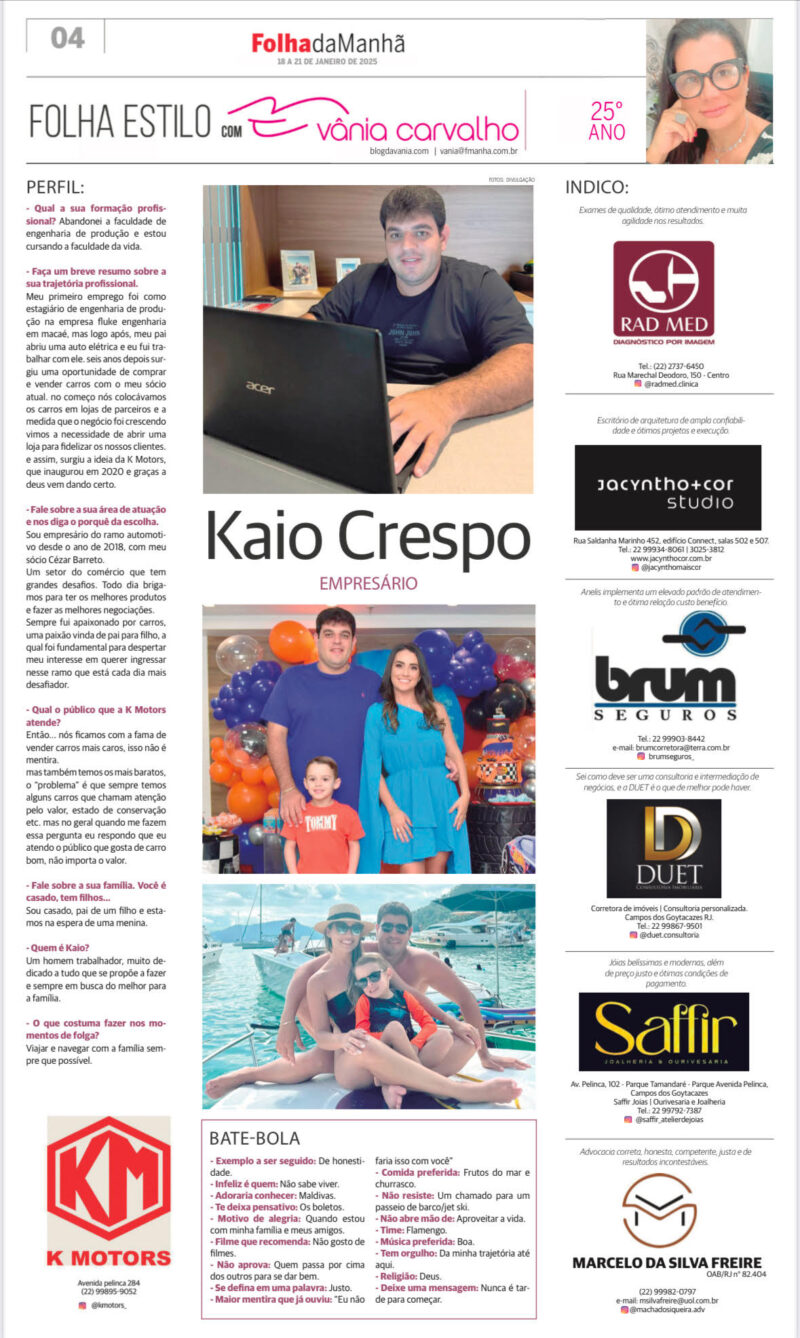 Entrevista com o empresário Kaio Crespo