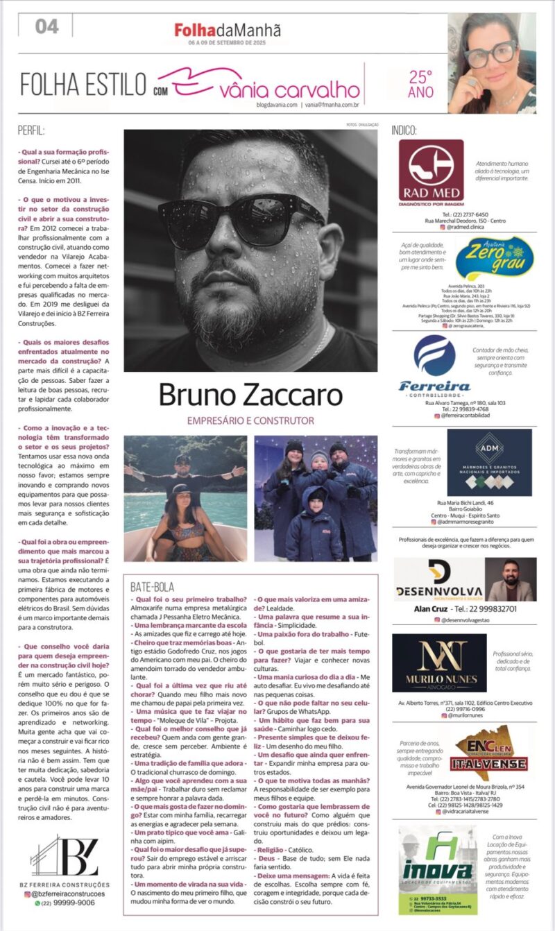 Entrevista com um construtor e empresário