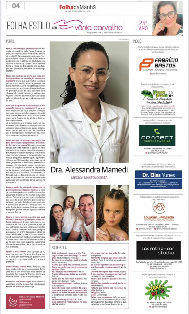 Dra. Alessandra Mamedi: Cuidar, acolher e transformar vidas através da mastologia