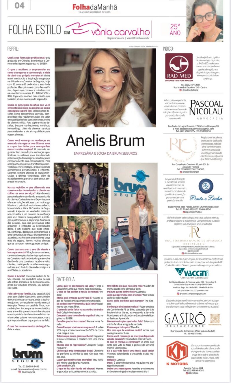 Anelis Brum: Força, Fé e Propósito na Brum Seguros