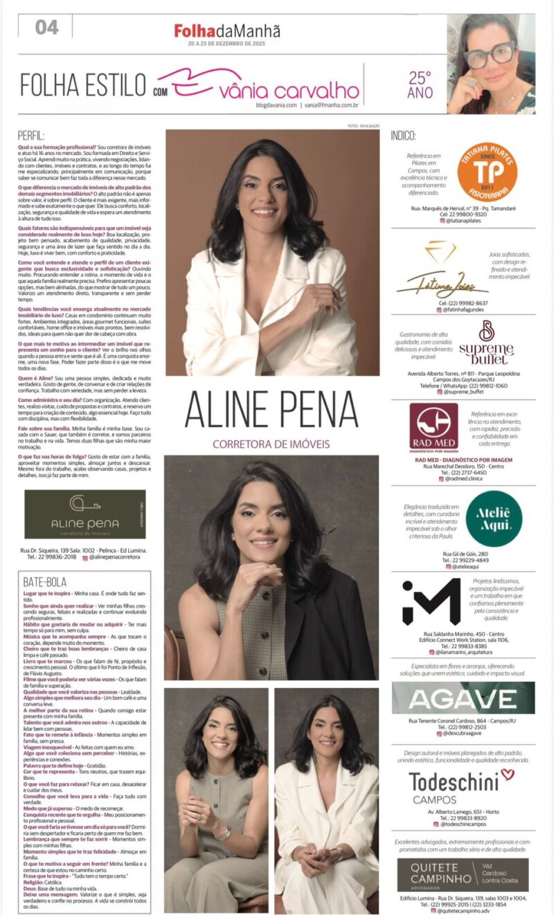Aline Pena no Mercado Imobiliário de Luxo