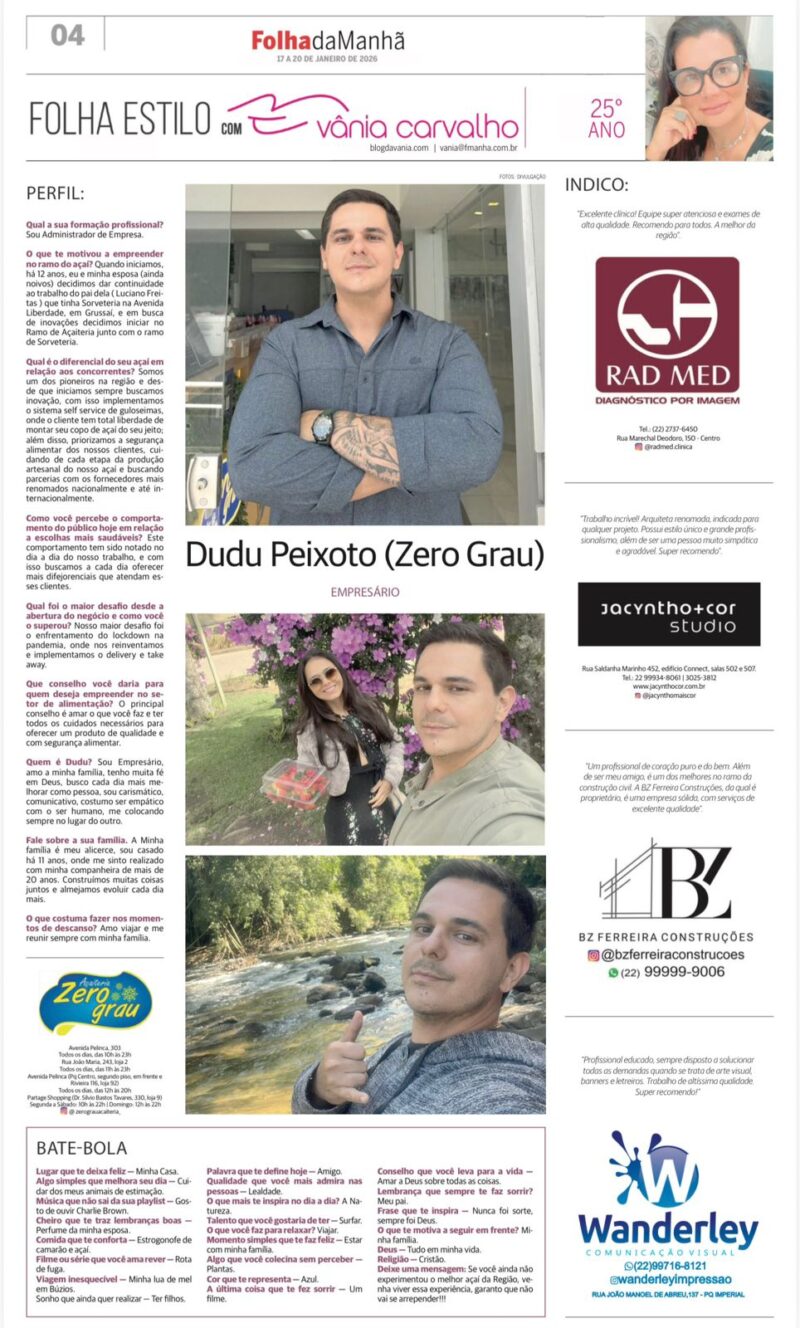 Dudu Zero Grau: Empresário do Açaí na Região