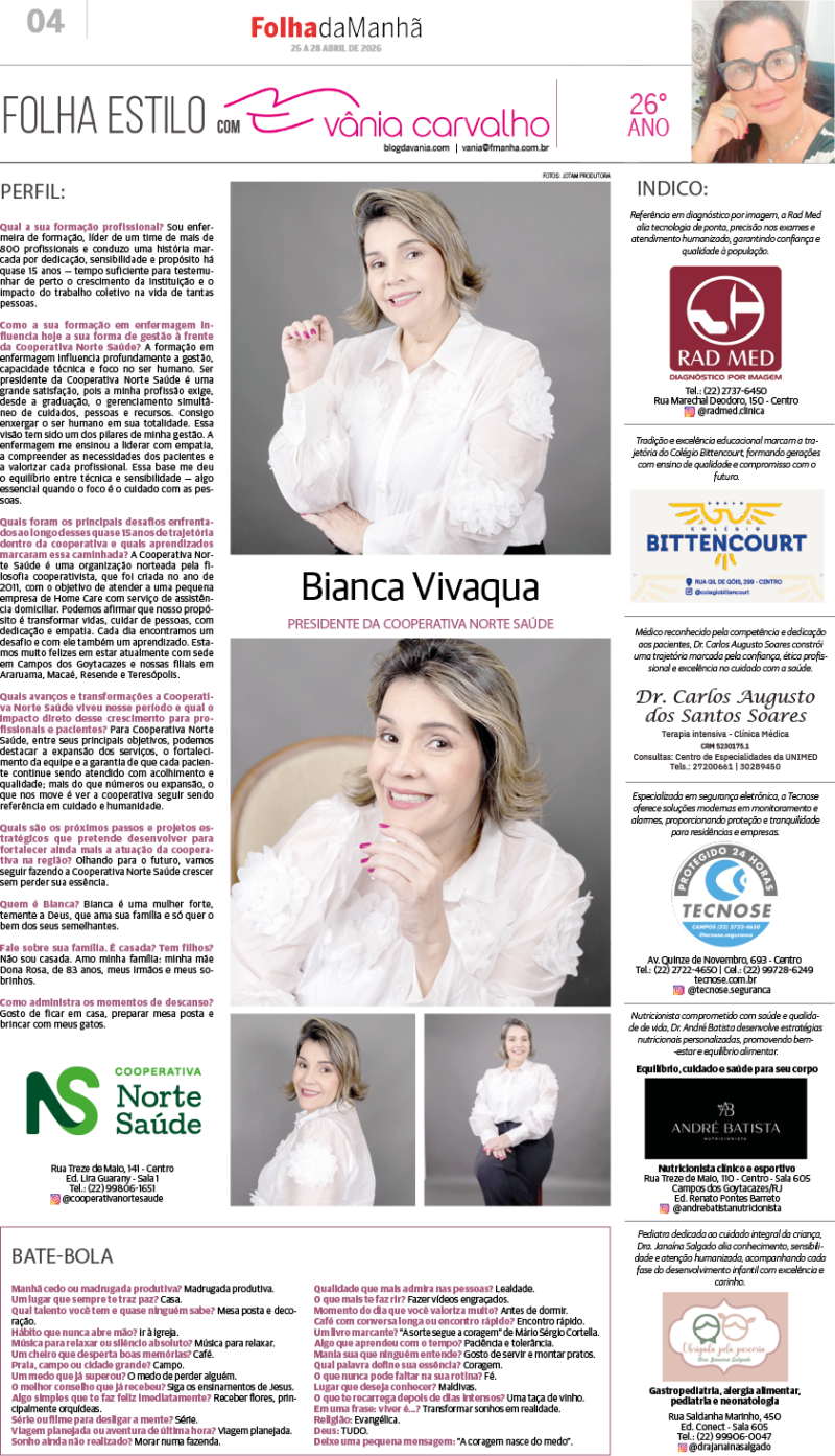 Bianca Vivacqua e a liderança humanizada na saúde