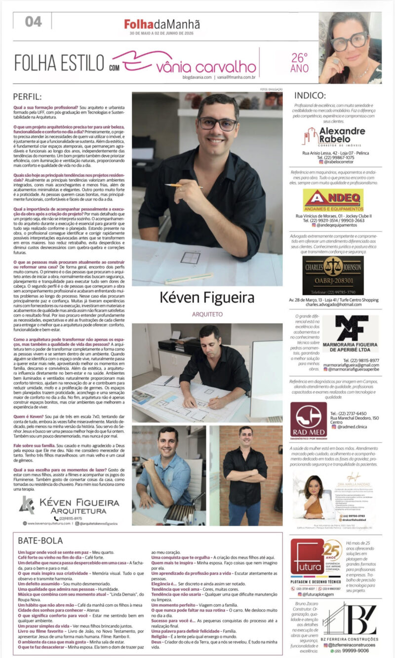 Kéven Figueira destaca a importância da arquitetura funcional e atemporal