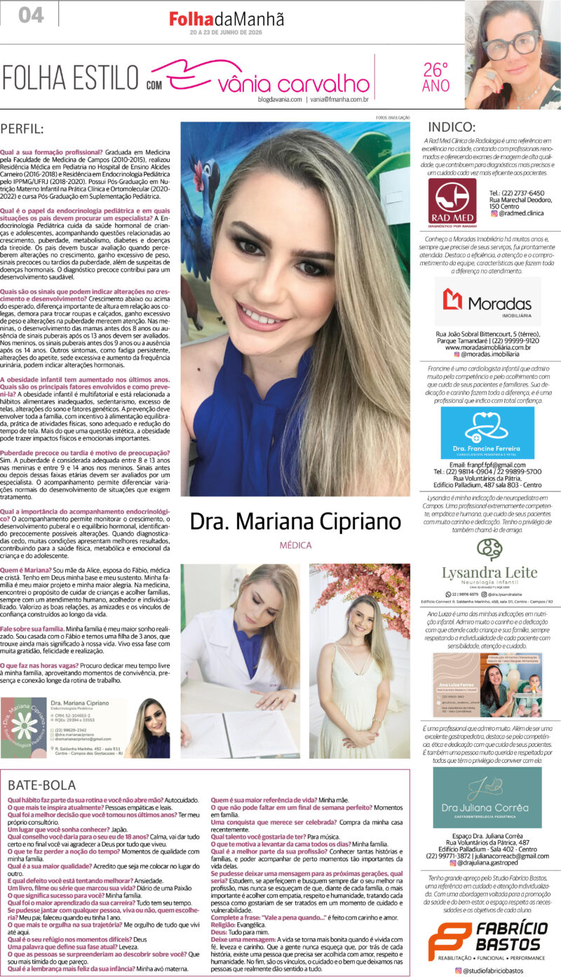Mariana Cipriano fala sobre saúde hormonal infantil